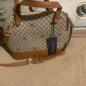 Tommy Hilfiger Tan and Cream Crossbody Bag